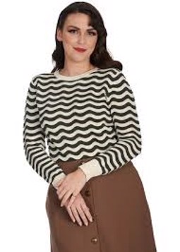 Banned - Sweet Stripes Jumper - Sort/hvid